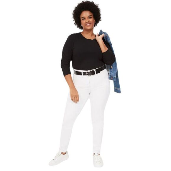 New! Lane Bryant Signature Fit White Skinny Jeans Sz 22 - Picture 1 of 5